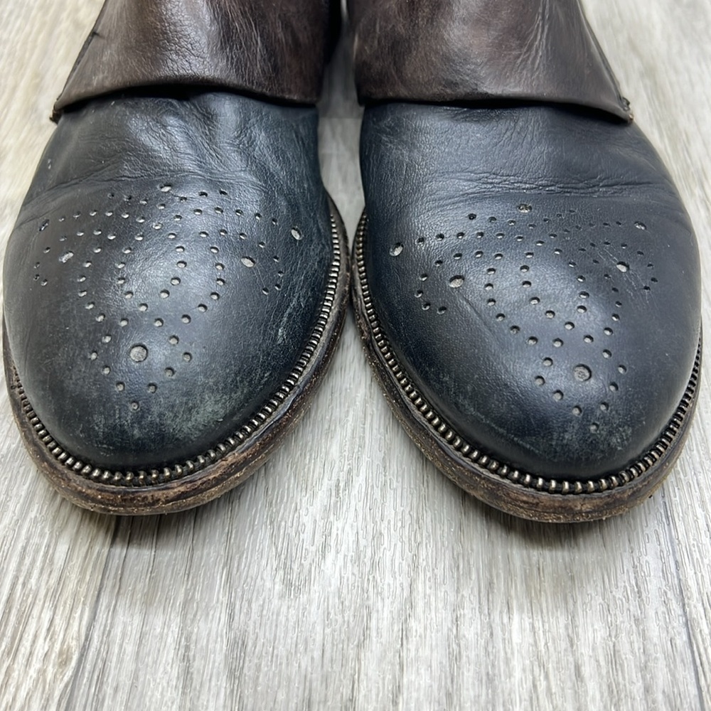 LA BOTTEGA DI LISA Blk & Brn Ankle Boots - Picture 3 of 11